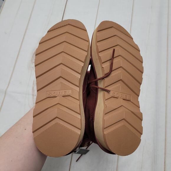 Sorel NWT Hi-Line lace up combat boots waterproof suede red - Picture 5 of 6